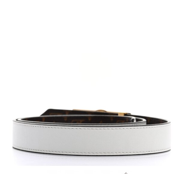 LOUIS VUITTON Monogram Dauphine 25mm Reversible Belt 85 34 White & LV Brown Tan - Picture 5 of 12